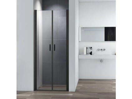 Modern black T2 80 cm, dvoukřídlé sprchové dveře
