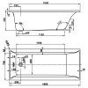 Hydromasážní vířivá obdélníková vana Kombi Pneu 160 x 70 cm  součástí vany je  odtokový komplet + čistič a konstrukce