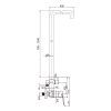 CBE60104S Nástěnná sprchová baterie, Viana, 150 mm se sprchovou soupravou, ruční a talířovou sprchou 220x220mm nakres
