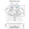 Santech VANA OTAVA 140 x 140 cm nákres
