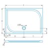 Obdélníková sprchová vanička KC1080 z litého mramoru 100x80 cm-nákres