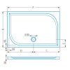 Obdélníková sprchová vanička KC1280 z litého mramoru 120x80 cm-nákres