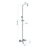 Termostatická nástěnná vanová baterie s hadicí, ruční a talířovou hranatou sprchou slim 200x200mm nakres