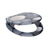 WC sedátko Grey Stones 80130 se zpomalovacím mechanismem SOFT-CLOSE pootevřené
