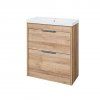 CN321 Vigo, koupelnová skříňka s keramickým umyvadlem 61 cm, dub Riviera