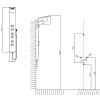 PRESTIGE termostatický sprchový panel 200x1400 mm, nerez mat nakres