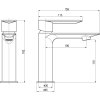 NIL - metal grey - lesklá Vodovodní baterie umyvadlová NL126.0MGL nakres