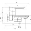 NIL 150mm - zlatá - kartáčovaná - Vodovodní baterie vanová NL154.5ZK nakres
