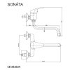 Sonáta - dřezová nástěnná baterie 150 mm s ramínkem trubkovým ø 18 mm - 200 mm, chrom (CB30101N) nakres